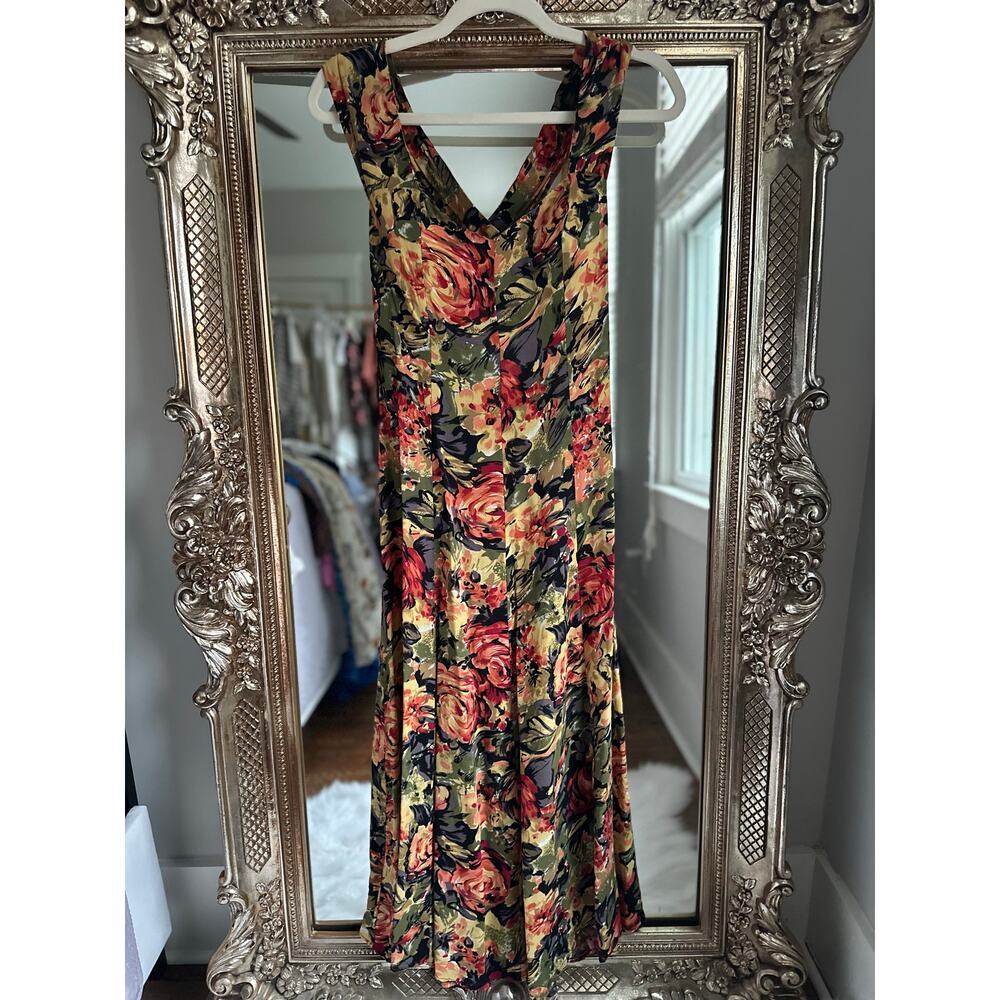 Vintage Johnny Was Biya Rated R Y2K Floral Crossback Midi Dress XS/S